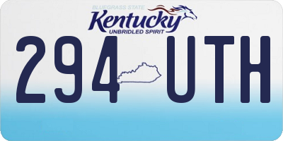 KY license plate 294UTH