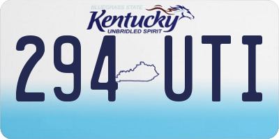 KY license plate 294UTI