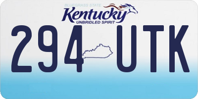 KY license plate 294UTK
