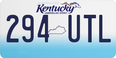 KY license plate 294UTL