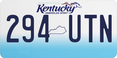 KY license plate 294UTN