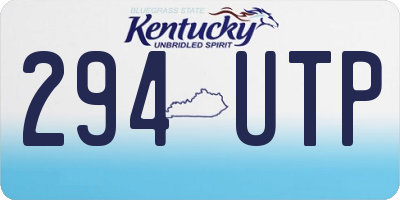 KY license plate 294UTP