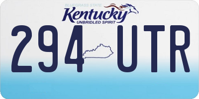 KY license plate 294UTR