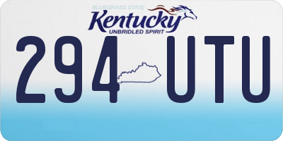 KY license plate 294UTU
