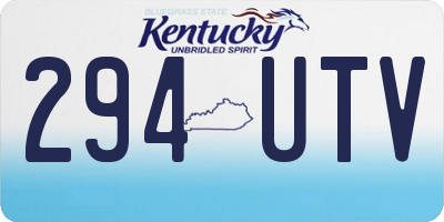 KY license plate 294UTV