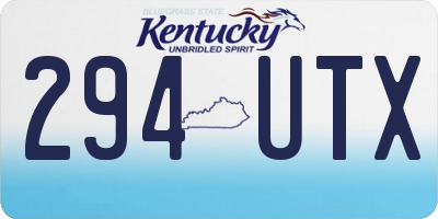KY license plate 294UTX