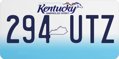 KY license plate 294UTZ