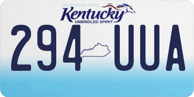 KY license plate 294UUA