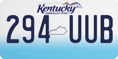 KY license plate 294UUB