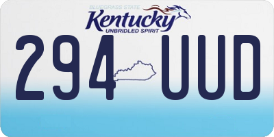 KY license plate 294UUD