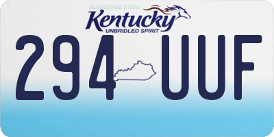 KY license plate 294UUF