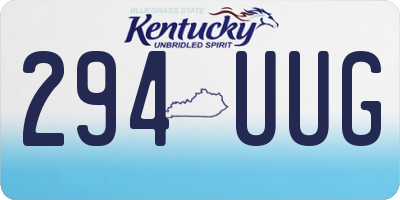 KY license plate 294UUG