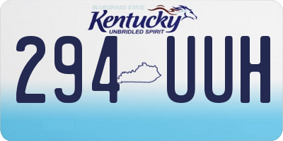 KY license plate 294UUH