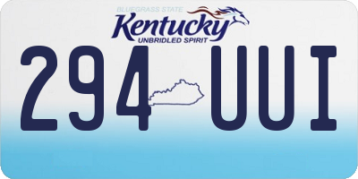 KY license plate 294UUI