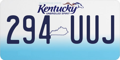 KY license plate 294UUJ