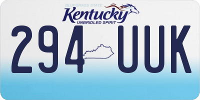 KY license plate 294UUK