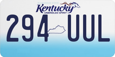 KY license plate 294UUL