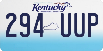 KY license plate 294UUP