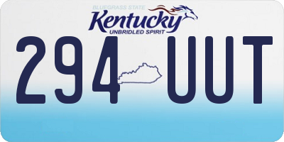 KY license plate 294UUT