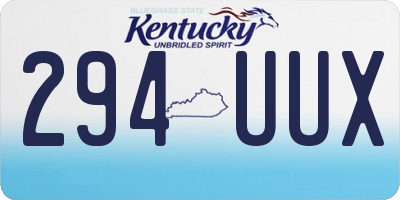 KY license plate 294UUX