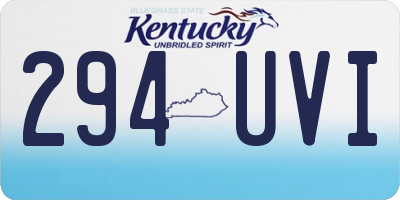 KY license plate 294UVI