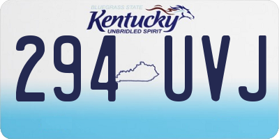 KY license plate 294UVJ