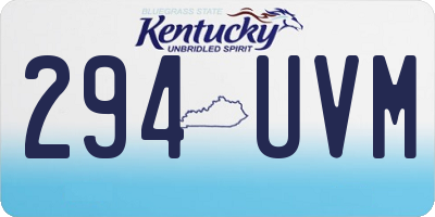 KY license plate 294UVM