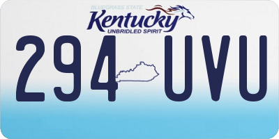 KY license plate 294UVU