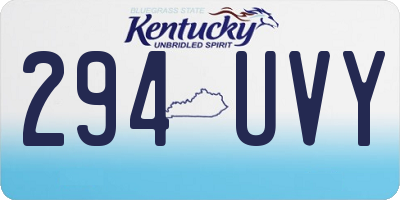 KY license plate 294UVY