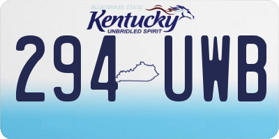 KY license plate 294UWB
