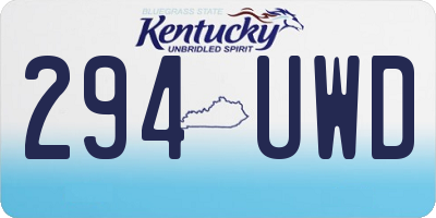 KY license plate 294UWD