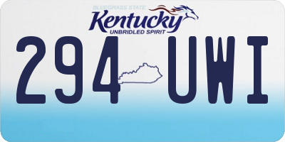 KY license plate 294UWI