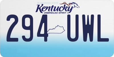 KY license plate 294UWL