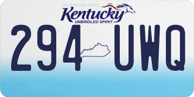KY license plate 294UWQ