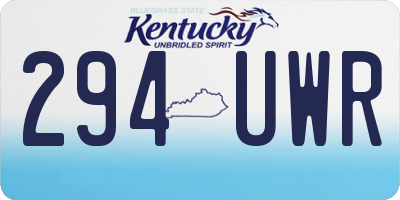 KY license plate 294UWR