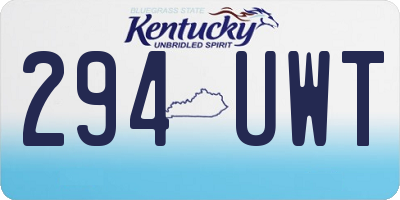 KY license plate 294UWT