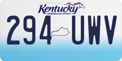 KY license plate 294UWV