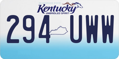 KY license plate 294UWW