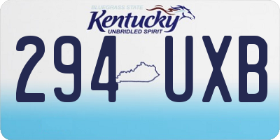 KY license plate 294UXB