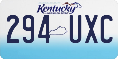 KY license plate 294UXC