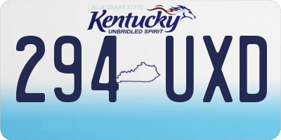 KY license plate 294UXD