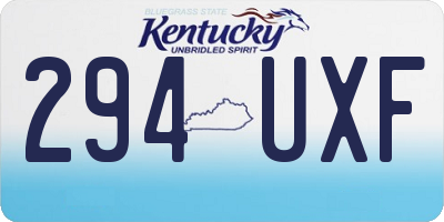 KY license plate 294UXF