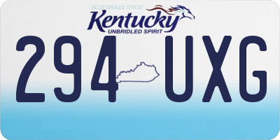 KY license plate 294UXG
