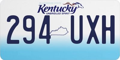 KY license plate 294UXH