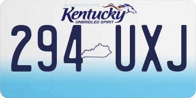 KY license plate 294UXJ
