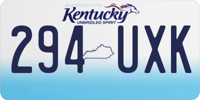 KY license plate 294UXK