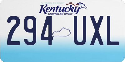 KY license plate 294UXL