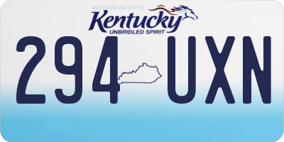 KY license plate 294UXN