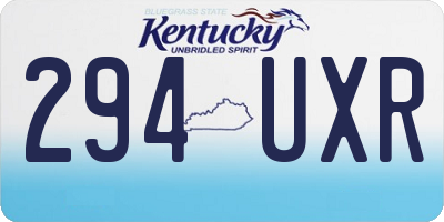 KY license plate 294UXR