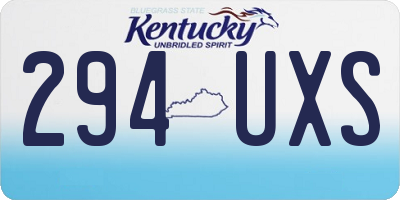 KY license plate 294UXS